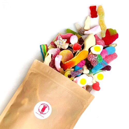 Recyclable, resealable pouch - containing 500g of pick & mix