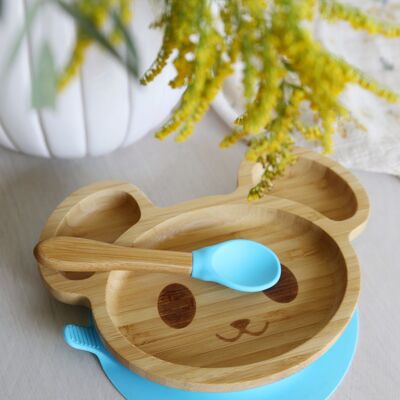 Bamboo plate mouse blue