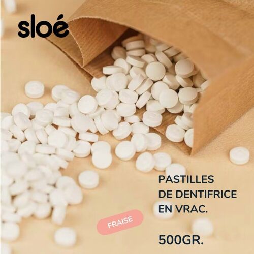 Pastilles de dentifrice en vrac (500GR) - Fraise