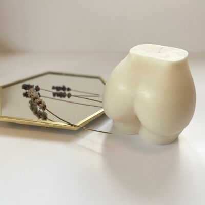 Cheeky Bunda bamboo and coconut scented soya pillar Candle 500g