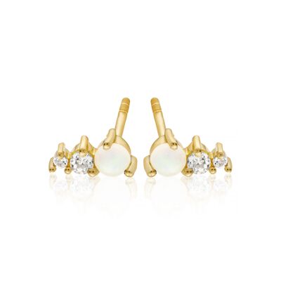 Opal & Topaz Stud Earrings