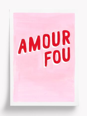 Affiche illustrée Amour fou - format 30x40cm 1