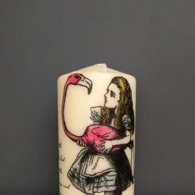 Alice in wonderland decorated candle