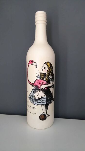 Cadeaux Alice au pays des merveilles, bouteille de découpage Alice, Upcy-328 2