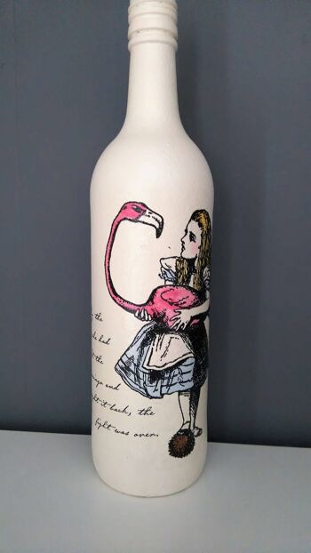 Cadeaux Alice au pays des merveilles, bouteille de découpage Alice, Upcy-328 3