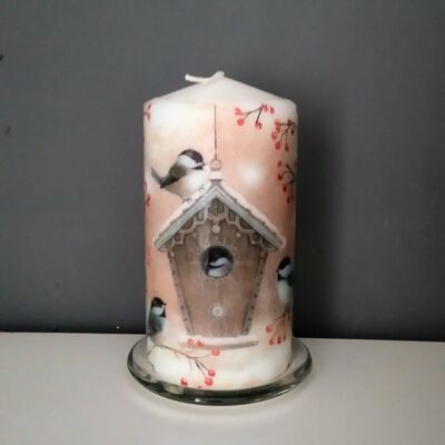 Birdhouse decorative candle