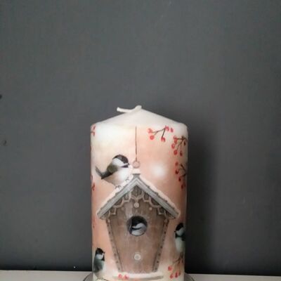 Birdhouse decorative candle