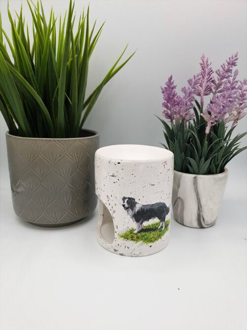 Border Collie Wax Melt Burner, Decoupage Wax Warmer