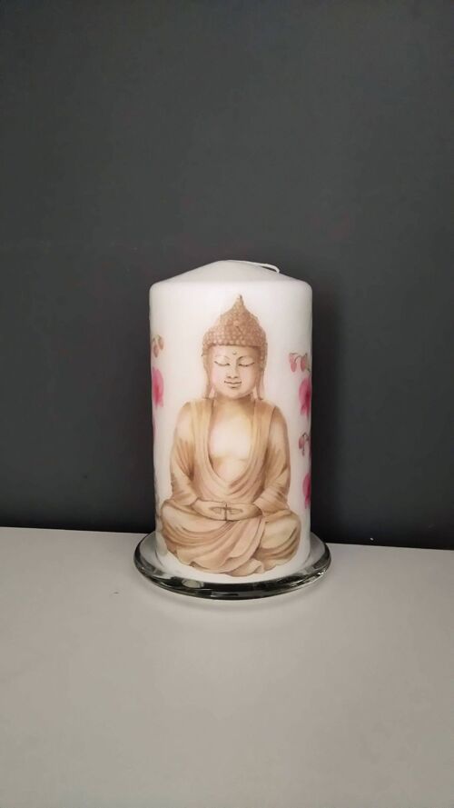 Buddha Decorated  Pillar Candle