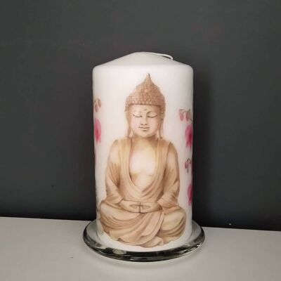 Buddha Decorated  Pillar Candle