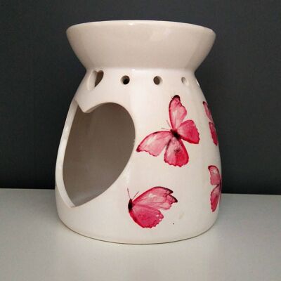 Butterfly Wax Melt Burner, Pink Butterflies Ceramic Wax