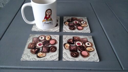 Chocolate Decoupage Wooden Coasters
