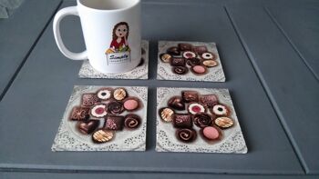 Sous-verres en bois de découpage de chocolat 1