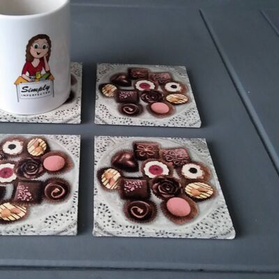 Chocolate Decoupage Wooden Coasters