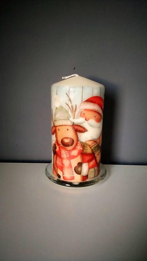 Christmas Decoupage Candle