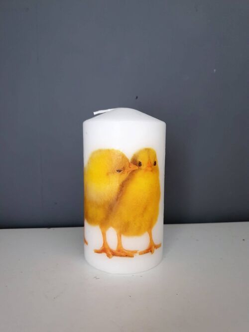 Baby Chicks Decoupage Candles, Non Drip Unscented