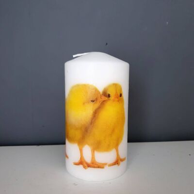 Candele Decoupage Pulcini, Senza Gocciolamento