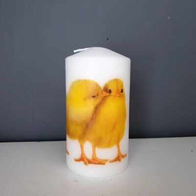 Baby Chicks Decoupage-Kerzen, tropffrei, geruchlos