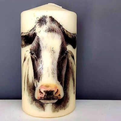 Decorated Cow Candle