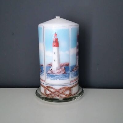 Decorated Lighthouse Candle