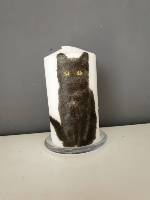 Decorative Black Cat Pillar Candle