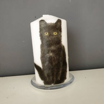 Vela decorativa con forma de gato negro