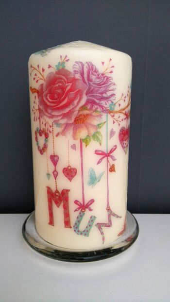 Bougies décoratives de découpage de pilier de maman 3