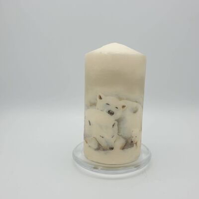 Decorative Polar Bear Pillar Candle
