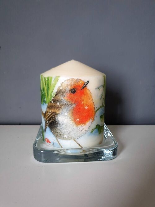 decorative robin candles