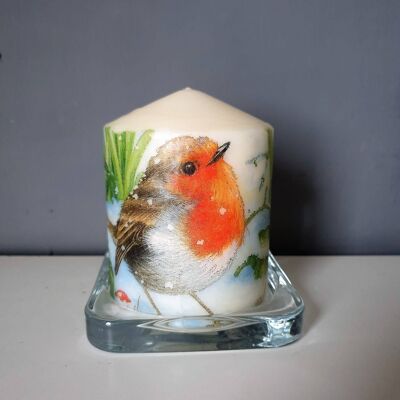 dekorative Robin-Kerzen