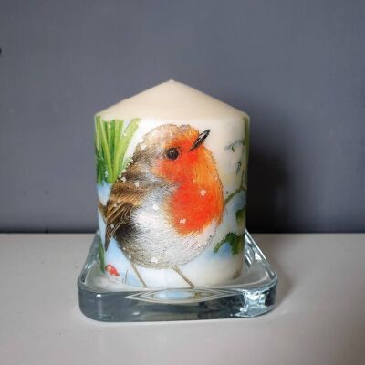 decorative robin candles