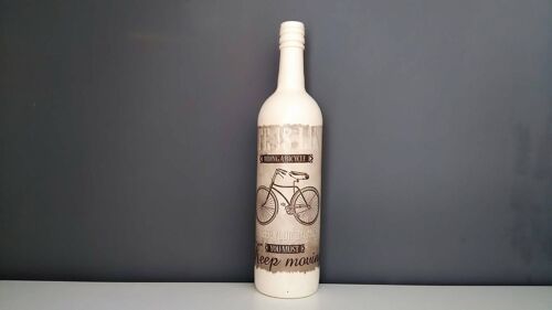 Decoupage Bike Upcycled Bottle, Bike Riders Gifts, Thin-54