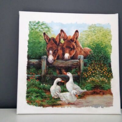 Decoupage Donkeys Canvas, Donkey Lover Gifts, Spring Ho-36