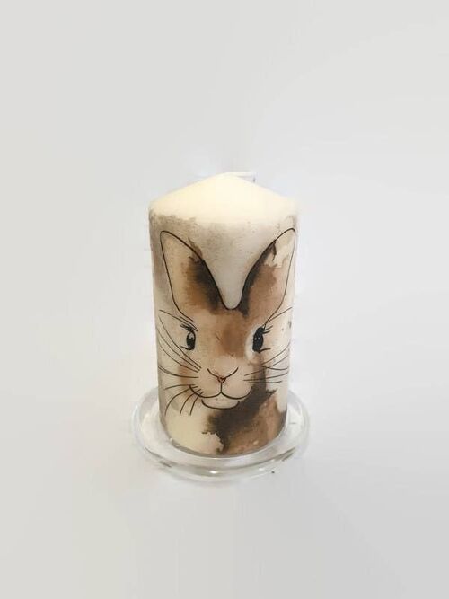 Decoupage Rabbit Candle