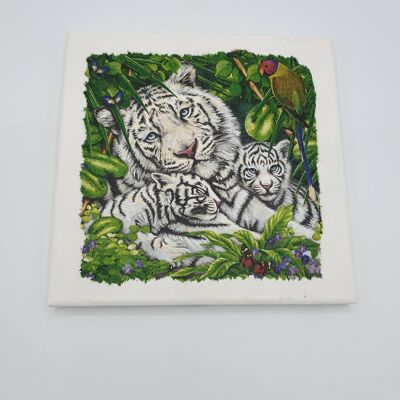 Decoupage Snow Leopard Canvas, Snow Leopard Lover Gifts-98