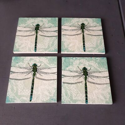 Dragonfly Decoupage Wooden Coasters