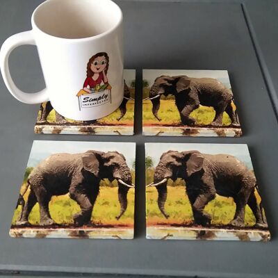 Elephant Decoupage Coasters