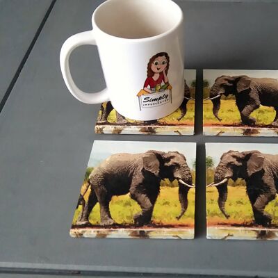 Elephant Decoupage Coasters