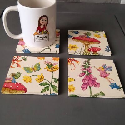 Sous-verres de découpage de fées