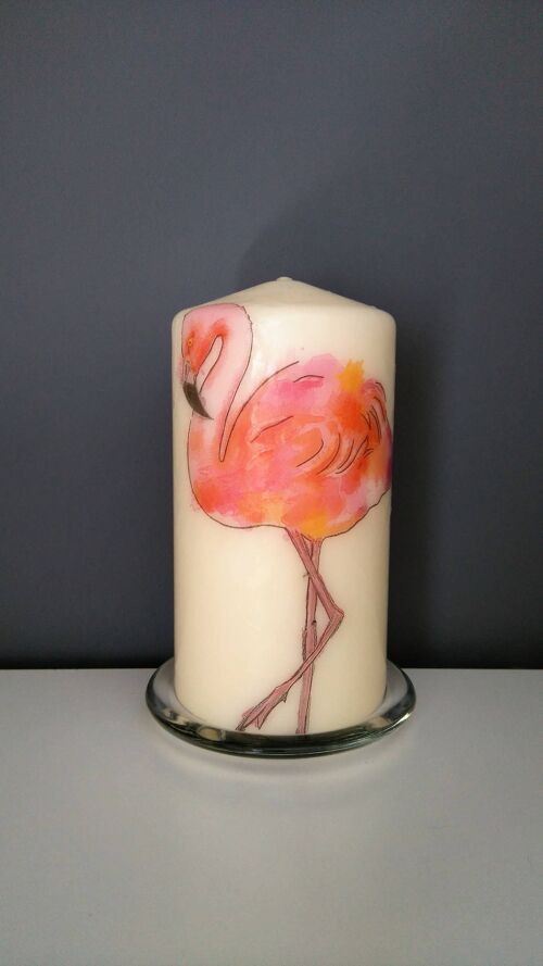 flamingo decorative candle