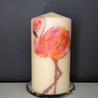 flamingo decorative candle