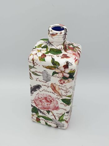 Bouteille de découpage floral, bouteilles en verre recyclées, cadeaux -244 3