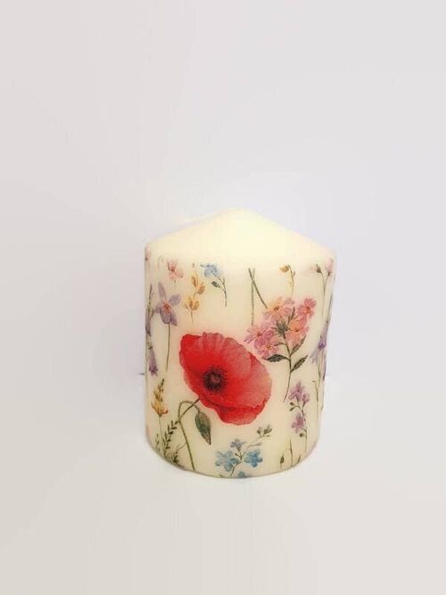 Floral Pillar Candle