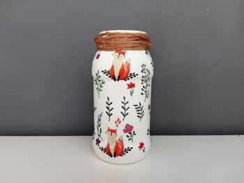 Pot de découpage de renards, petits vases en verre, cadeaux d'amant de renard 1