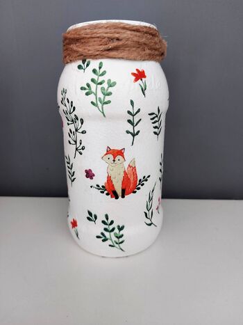 Pot de découpage de renards, petits vases en verre, cadeaux d'amant de renard 3
