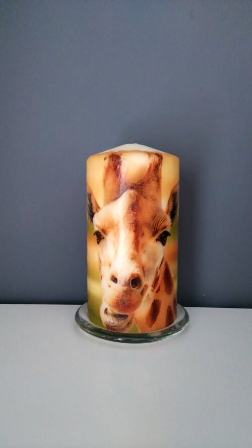Giraffe Decorated Pillar Candle