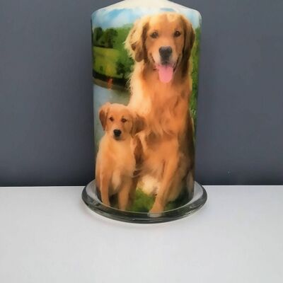 Golden Retriever Dogs Candle