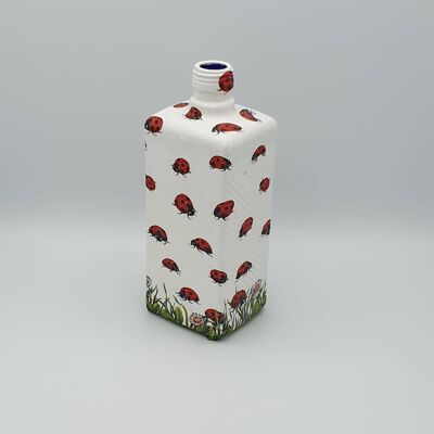 Ladybird Decoupage Flasche, Upcycled Glasflasche, Ladyb-524