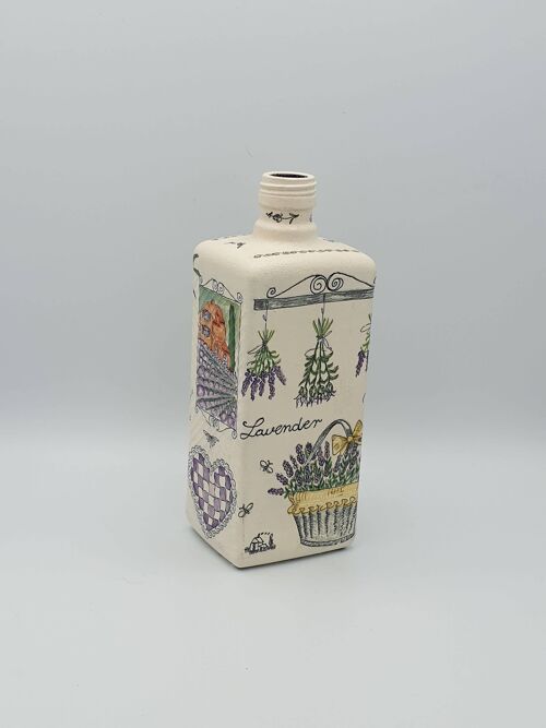 Lavender Decorative Bottle, Decoupage Glass Bottles-38