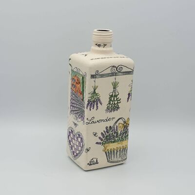 Lavendel Deko Flasche, Decoupage Glasflaschen-38